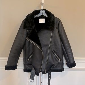 Zara faux leather fur jacket